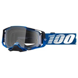 100% Armega Rockchuck blau schwarz weiss Crossbrille klar