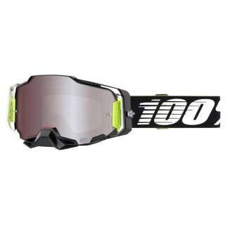 100% Armega Racr schwarz weiss Crossbrille Hiper silber verspiegelt