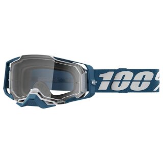 100% Armega Albar blau weiss Crossbrille klar