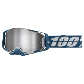 100% Armega Albar blau weiss Crossbrille silber verspiegelt