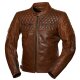 4SR Scrambler Motorrad Leder-Jacke braun