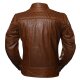 4SR Scrambler Motorrad Leder-Jacke braun