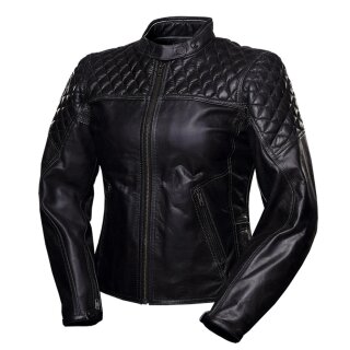 4SR Scrambler Damen Motorrad-Jacke Leder schwarz