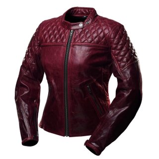 4SR Scrambler Damen Motorrad-Jacke Leder rot