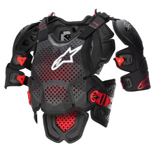 Alpinestars A-10 V2 Brust-Protektor grau schwarz rot