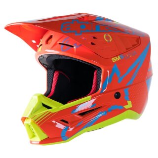 Alpinestars S-M5 Action Crosshelm neonorange blau neongelb