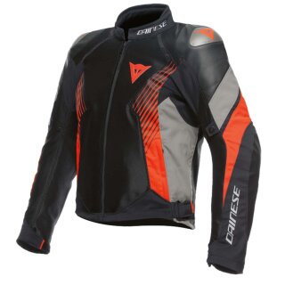 Dainese Super Rider 2 Motorrad-Jacke schwarz grau neonrot