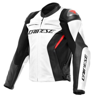 Dainese Racing 4 Motorrad Leder-Jacke weiß schwarz