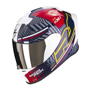 Scorpion Exo-R1 Evo Air Victory Helm rot blau gelb