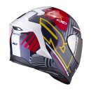 Scorpion Exo-R1 Evo Air Victory Helm rot blau gelb