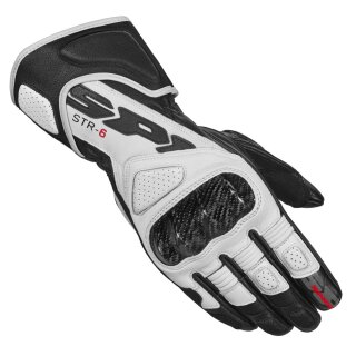 Spidi STR-6 Motorrad-Handschuh schwarz weiß