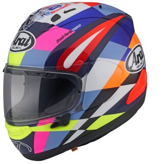 Arai RX-7V Evo Misano MWC Helm blau rot gelb rosa