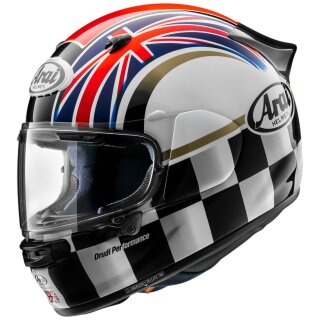 Arai Quantic Podium Helm UK weiß blau rot schwarz