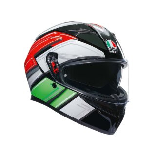 AGV K3 Wing Motorrad-Helm schwarz Italy grün weiß