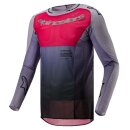 Alpinestars Supertech Dade Motocross-Hemd grau rot violett