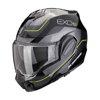 Scorpion Exo-Tech Evo Pro Commuta Klapphelm schwarz silber gelb