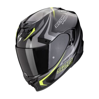Scorpion Exo-520 Evo Air Terra Helm schwarz silber neongelb