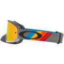 Oakley O-Frame® 2.0 Pro MX TLD Stripes grau Crossbrille Fire Iridium verspiegelt