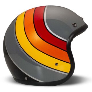 DMD Vintage Curve Motorrad Jethelm Retro grau gelb rot