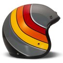 DMD Vintage Curve Motorrad Jethelm Retro grau gelb rot