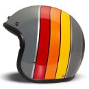 DMD Vintage Curve Motorrad Jethelm Retro grau gelb rot