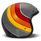DMD Vintage Curve Motorrad Jethelm Retro grau gelb rot