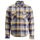 Rokker Memphis Rider Shirt Motorrad-Hemd gelb Navy blau
