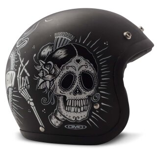 DMD Retro Sin Fin Motorrad Jet-Helm mattschwarz