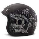 DMD Retro Sin Fin Motorrad Jet-Helm mattschwarz