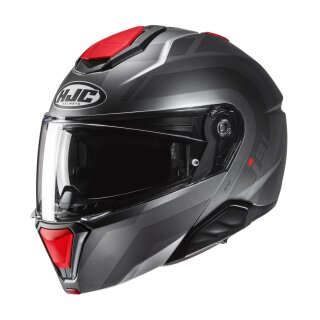 HJC i91 Arven Klapphelm MC1SF matt rot grau