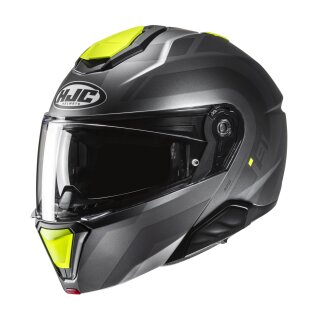 HJC i91 Arven Klapphelm MC3HSF matt neongelb grau