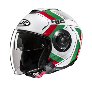 HJC i40N Velu Motorrad Jethelm MC41 grün rot weiß