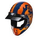 HJC V60 Flame Motorrad Jethelm MC27 blau neonorange