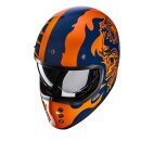 HJC V60 Flame Motorrad Jethelm MC27 blau neonorange