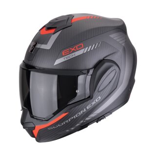 Scorpion Exo-Tech Evo Carbon Cosy Klapphelm mattschwarz rot