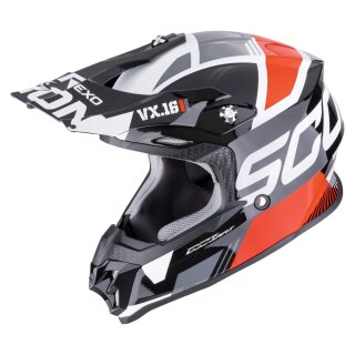 Scorpion VX-16 Evo Air Analog Crosshelm schwarz rot