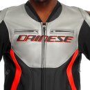 Dainese Racing 5 Motorrad-Jacke silber schwarz neonrot
