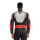 Dainese Racing 5 Motorrad-Jacke silber schwarz neonrot