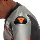 Dainese Racing 5 Motorrad-Jacke silber schwarz neonrot
