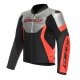 Dainese Racing 5 Motorrad-Jacke silber schwarz neonrot