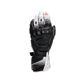 Dainese Fiero Metal Motorrad-Handschuh schwarz weiß neonrot