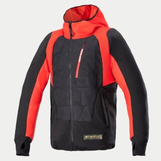Alpinestars Mo.St.Eq Hybrid Motorrad Kapuzenjacke schwarz rot