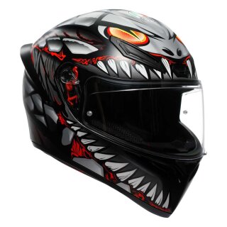 AGV K1 S Lyzard Integral-Helm mattschwarz grau rot