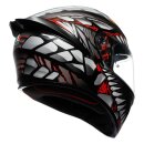 AGV K1 S Lyzard Integral-Helm mattschwarz grau rot