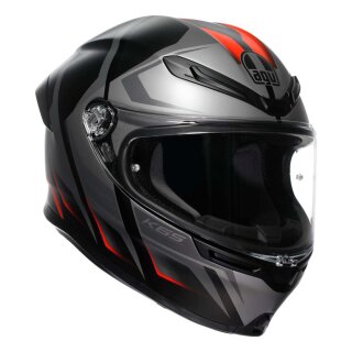 AGV K6 S Karve Integral-Helm mattschwarz grau rot