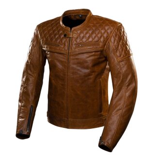 4SR Scrambler 2 Motorrad-Jacke Leder Cognac braun