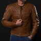 4SR Scrambler 2 Motorrad-Jacke Leder Cognac braun