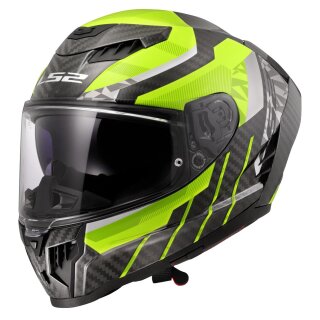 LS2 FF807 Dragon Trax Motorrad-Helm H-V neongelb
