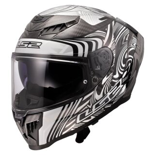 LS2 FF807 Dragon Enthum Motorrad-Helm silber