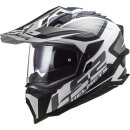 LS2 MX701 Explorer Alter Endurohelm mattschwarz weiß